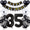 Luftballon 35. Geburtstag Dekoration - Schwarz und Silber für Männer und Frauen - Black and White Party Deko