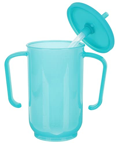 UPKOCH Trinkbecher FüR äLtere Menschen Mit Doppelgriff, Anti-Spritz-Design Und Messskala, Ideal FüR FlüSsigkeitsaufnahme Und Pflege