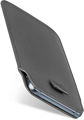 moex Slide Case für iPod Touch 4G Hülle zum Reinstecken Ultra Dünn, Holster Handytasche aus Vegan Leder, Premium Handyhülle 360 Grad Komplett-Schutz mit Auszug - Grau