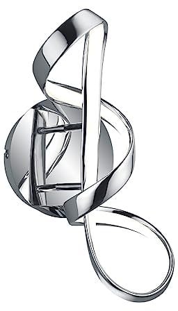 Reality Leuchten LED Wandleuchte Perugia R27091106, Metall Chrom, inkl. 18 Watt LED, Switch Dimmer