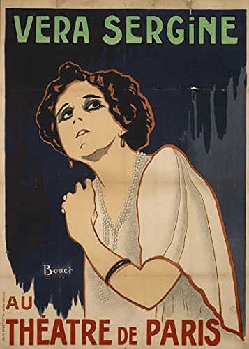 Blechschild Paris Theater Druck, Frankreich Wandkunst, Vintage-Theaterposter, französisches Kinoposter, Vera Sergine, Vintage-Filmposter, 20,3 x 30,5 cm