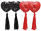 Cache-Tétons Adhésifs, Housse de Mamelon Autocollante avec Franges Réutilisable Femmes Sexy Sequin Frange Coeur sous-Vêtements Femmes Buste Crème Mamelon Franges (Noir Rouge)