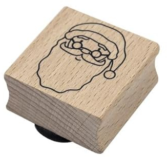 Artoz Stempel – Holzstempel – „Weihnachtsmann“ – 40 x 40 mm – Motivstempel zum Kartenbasteln für Weihnachten, Einladungen, Grüße
