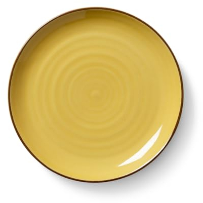 Kähler Design Colore 690600 Assiette plate en céramique fabriquée à la main Couleur : jaune saffron Diamètre 19 cm