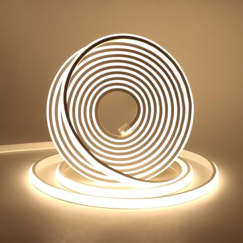 XUNATA 230V COB Neon LED Streifen, 288leds/m Superhell Hohe Dichte, IP65 Wasserdicht Diffusion Flex LED Schlauch für DIY Innen-und Außenbeleuchtung Projekte (Naturweiß, 50M)