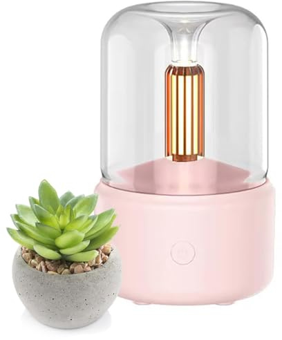 Diffuseur d'huiles essentielles de 120 ml, diffuseur d'aromathérapie avec lampe aux chandelles, avec protection d'arrêt automatique, humidificateur d'air portable USB silencieux à brume fraîche D