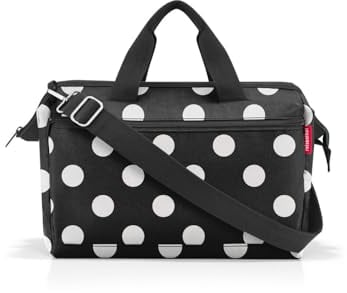 reisenthel allrounder S pocket dots white – Doktortasche für Reise, Arbeit und Freizeit – Mit praktischer Trolley-Aufsteckfunktion