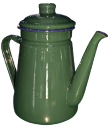 kowaku Emaille-Kaffeekanne, 1,1 l, Kaffeekessel, Herd-Teekanne, Wasserkocher für Zuhause und draußen, Grün