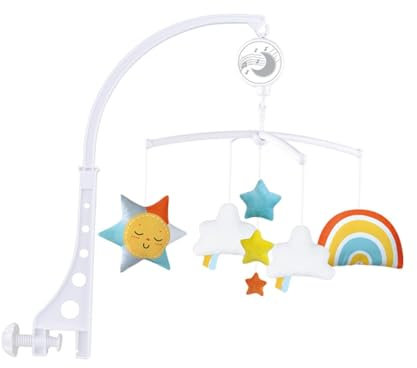 perfk Campana de cama móvil Musical para cuna de bebé, juguete educativo Montessori para edades tempranas, juguete sensorial para bebés recién nacidos,