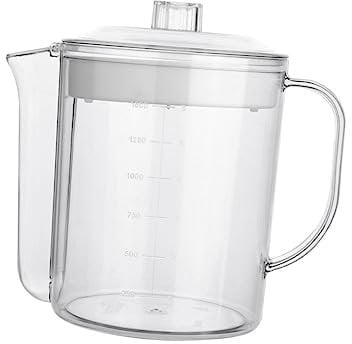 Garneck 1pc Oil Separation Dove Cage Outdoor Ml Measuring Cup Cooking Separator Fat Separator Jug Glass Measuring Cup Gravy Separator with Strainer Can Pot White Condiment Food