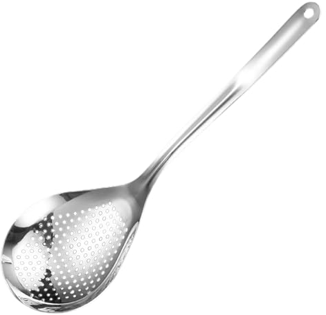Louche à cuillère pratique pour la cuisson et la friture, louche à fente pratique pour un drainage pratique, parfaite pour la friture profonde et la friture