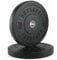 PhysKcal 10kg x 2 Crumb Rubber Olympic Bumper Plates, 2’’ Opening Weight Plates, Black Barbell Discs for Strength Training, Barbell Weights Set