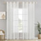 EMEMA Voile Vorhang Sheer Leinenvorhang Transparente Leinen Gardinen Ösenschal Wohnzimmer Wohnzimmer Modern 2er Set Fensterschal Dekoschal Schlafzimmer mit Ösen 140 x 245cm (B x H) Weiß