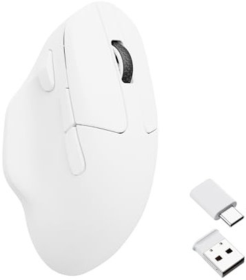 Keychron M7 Souris Optique de Jeu sans Fil, tri-Mode 2,4 GHz/Bluetooth 5.1/Filaire, capteur PixArt 3395, 26 000 DPI, Bouton Macro Ergonomique léger programmable 63 g pour Windows PC/Mac – Blanc
