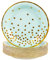DHAIQC 50 Pezzi Piatti Carta Oro Blu 18cm, Usa e Getta Stoviglie Compostabili per Feste di Compleanno, Matrimoni, Picnic, Baby Shower