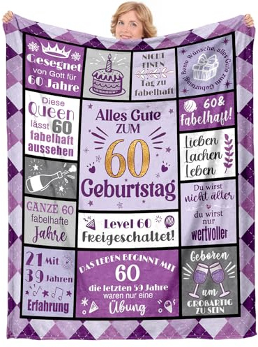 Einanmut 60 Geburtstag Decke - Geschenke zum 60 Geburtstag Frau Mann
