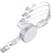 4 in 2 Multi Ladekabel einziehbar für Apple Watch Ladegerät - 100W USB A/USB C einziehbar Multi Ladekabel mit Lightning/Typ C/Micro/iWatch Kabel für alle iPhone iPad MacBook iWatch, 4Ft