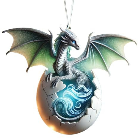 Fantasy Weihnachtsbaumschmuck | Dinosaurier Christbaumschmuck | Vintage Weihnachtsbaum Anhänger | Drachen Anhänger für Baumdekor | Fantasy Ornamente | Fantasy Baum Anhänger für Weihnachten