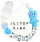 Kowlone Clip Ciuccio con Nome Personalizzata Catenella Portaciuccio Elefante Porta ciuccio per Bambini(Blu)