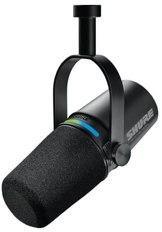 Shure MV7i Smart Podcast- und Mikronfon + integriertes Audio-Interface – Ausrüstungsbündel mit 2 Kanälen für Dual-XLR-Mikrofone oder Mikrofon + XLR-Instrumente - Direkte USB-C-Verbindung zu PC/Telefon