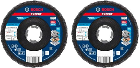 Bosch 1x EXPERT N475 SCM-Fächerscheibe, X-Lock (für Stahlbleche, Edelstahl, Ø 125 mm, grob, Professional Zubehör Kleiner Winkelschleifer) (Packung mit 2)
