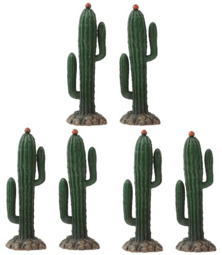 IMIKEYA 3 Sätze Minifiguren Dekoration Sukkulenten Gefälschte Reben Kaktus Neon Kakteenerde Kunstpflanze Kunstplflanze Miniatur-kaktusstatue Kakteen Basteln PVC Green 2 Stück * 3