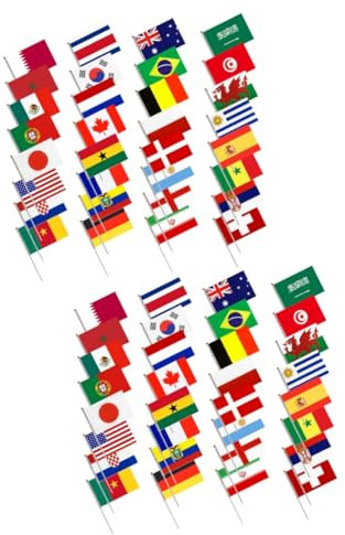 NAMOARLY 64pezzi Bandiere Per Piccole Bandierine Patriottiche Poliestere Per Celebrazioni e Decorazioni Sportivi