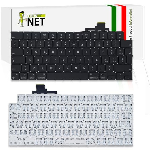 new net - Tastiera compatibile con Mac Book Air (13 pollici, M2, 2022) Mac14,2 Model A2681 EMC 4074 MLY13LL/A, MLY13xx/A, MLY23LL/A, MLY23xx/A [Senza frame - colore tasti Nero - Layout ITA]