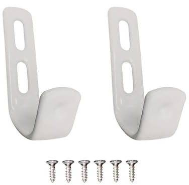 (32 Bianco Senza Viti) Staffe per scale a castello in ferro, ganci angolari rivestiti in PVC, accessori per soppalco, per decorazioni e supporto per scale a castello per camper/roulotte
