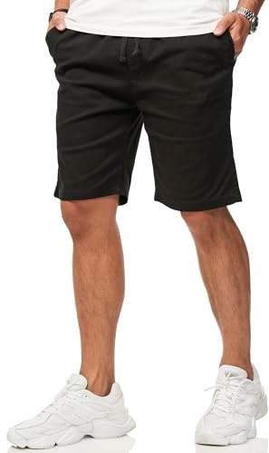 Soulstar Herren Chinoshorts Kurze Hose mit Gummibund & Tunnelzug - Sommershorts Bermuda für Männer - Elastische Shorts im Regular-Fit