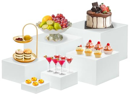 Ysislybin 6 Stück Tortenständer, Buffet Ständer Acryl Kuchenständer, Dessert-Ständer mit Hohlen Böden, Lebensmittel Display Ständers Aufbewahrungsbox für Deko, Süßigkeiten, Kosmetik & Aromen