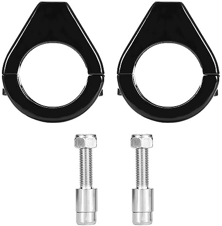 Ausla Supporto per Frecce Moto Morsetti 41mm Montaggio Forcella Kit Spostamento Indicatore Luce Frecce con Fori (Nero Metallizzato)