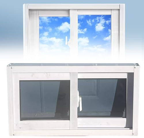 ZXHKZDX Claraboya Abertura En Aluminio(Blanco) con Vidrio Templado para Shed Chicken Coop Playhouse Household, Pequeño Montaje Empotrado Ventanas para Tejados(15.7X15.7IN/40X40CM)