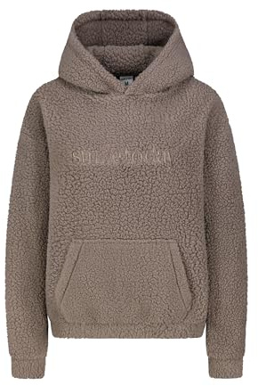Sublevel Damen Teddyfleece Hoodie mit Kapuze und Stickerei