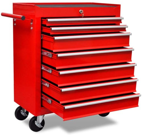 Swpsd Workshop Tool Trolley 7 Drawers Red workbench Model141955