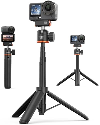 21.4/54.5cm Mini Tripod Stand w Extension Rod for DJI Osmo Nano/Action 6 | 2-in-1 Selfie-Stick/Magnetic Quick-Release Stand/Portable Handle Grip/ Travel Vlogging Accessories