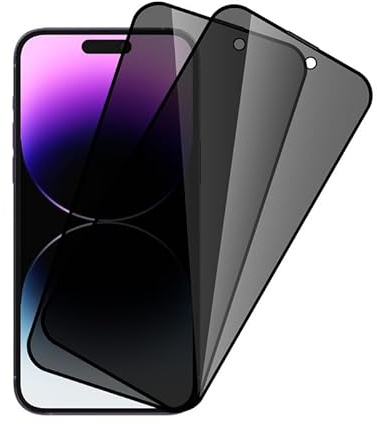 SkyKeep 9H (2 Pieces) for Screen Protector, Anti-Spy iPhone 14 Pro Max, Tempered Glass Privacy Screen, HD Screen Protector, Anti-Spy iPhone 14 Pro Max Screen Protector, Scratch-Resistant, Anti-Bubble