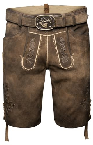 Spieth & Wensky Herren Trachten Lederhose, Havel (311589-0256), Größe:56, Farbe:Tabak/St 238 Holz (5803)
