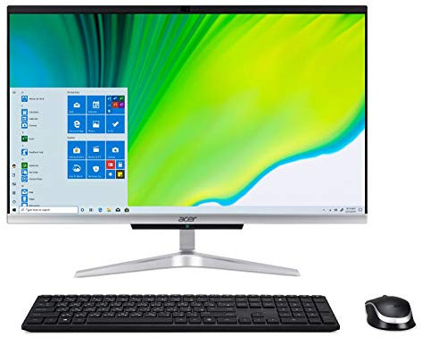 Acer Aspire C24-963-UA91 AIO Desktop, 23.8 Full HD Display, 10th Gen Intel Core i3-1005G1, 8GB DDR4, 512GB NVMe M.2 SSD, 802.11ac Wi-Fi 5, Wireless Keyboard and Mouse, Windows 10 Home