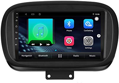 XISEDO Android Autoradio per Fiat 500X 2014-2019 In-dash Car Radio 9 Pollici Car Stereo Navigatore GPS con Schermo di Tocco Nessun lettore DVD (500X)