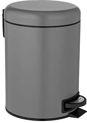 WENKO DIE BESSERE IDEE Kosmetik-Treteimer Leman Grau 5 L