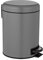 WENKO Poubelle cosmétique à pédale Leman | Anti Trace | Contenance 5 litres | Petite Poubelle pour Salle de Bain avec Support à Sacs Poubelle intégré | Acier INOX | 21x24x28 cm | Gris