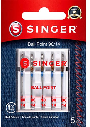 SINGER Ball Point Nähmaschinennadeln, Größe 90/14, 5 Stück