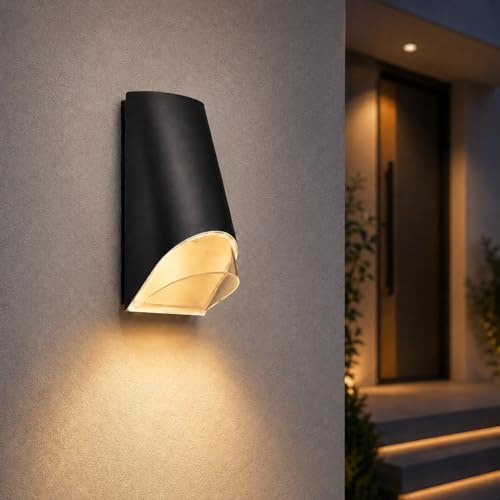 Maxkomfort LED Außenwandleuchte GU10 Schwarz IP44 – Robuste Aluminium-Wandlampe für Garten, Fassade & Hauswand – Außenleuchte exkl. Leuchtmittel