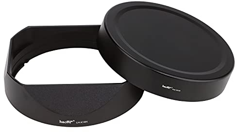 Haoge LH-X18N Bajonett-Gegenlichtblende aus Metall, quadratisch, für Fujifilm Fuji XF 16-80 mm F4 R OIS WR, Fujinon XF16-80mmF4 Objektivblende mit Metallkappe