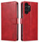 LOLFZ Handyhülle für Samsung Galaxy A13 5G, Premium Dünne Schutzhülle mit Kartenfach Standfunktion Magnetische Klapphülle PU Leder Stoßfest Handytasche für Samsung Galaxy A13 5G - Rot