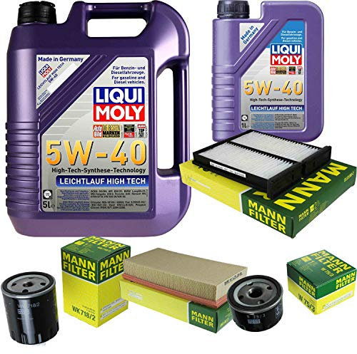 QR-PARTS 69348375 Filter Set Inspektionspaket 6 Liter Motoröl Leichtlauf High Tech 5W-40 MANN-FILTER Innenraumfilter Kraftstofffilter Luftfilter Ölfilter