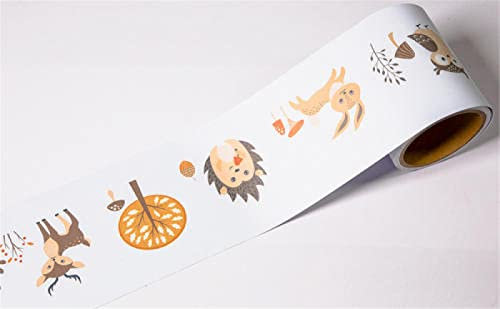 Guest Ruyunlai Peel and Stick Wallpaper Border Self-Adhesive Wall Border Sticker Home Ceiling Decorative Border for Bathroom Living Room Kitchen Hedgehog Orange 12cm X 600cm