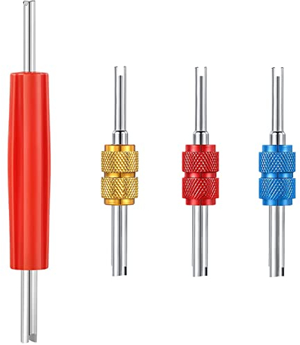 Greluma R134 R12 A/C HVAC Schrader Valve Stem Core, Herramienta de extracción para R134 R12 A/C Reparación de Aire Acondicionado de Coche, Herramientas de reparación de neumáticos de Doble Cabeza