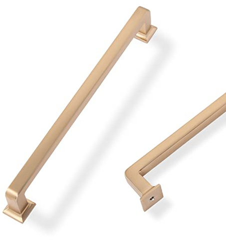 COTYKILEY 10 Pack 7 Inch(177mm) Champagne Copper Kitchen Cabinet Handles Brushed Brass Cabinet Pulls Cabinet Door Handles Gold Kitchen Cabinet Hardware Cupboard Drawer Pulls Dresser Handles